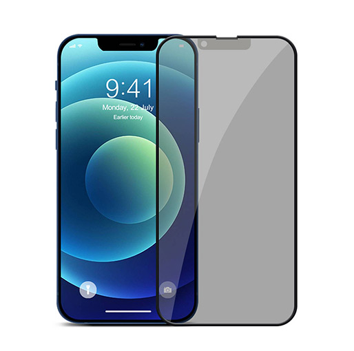 Devia Van Series Privacy Silicone Edge Twice Tempered Glass iPhone 13 & 13 Pro - Black
